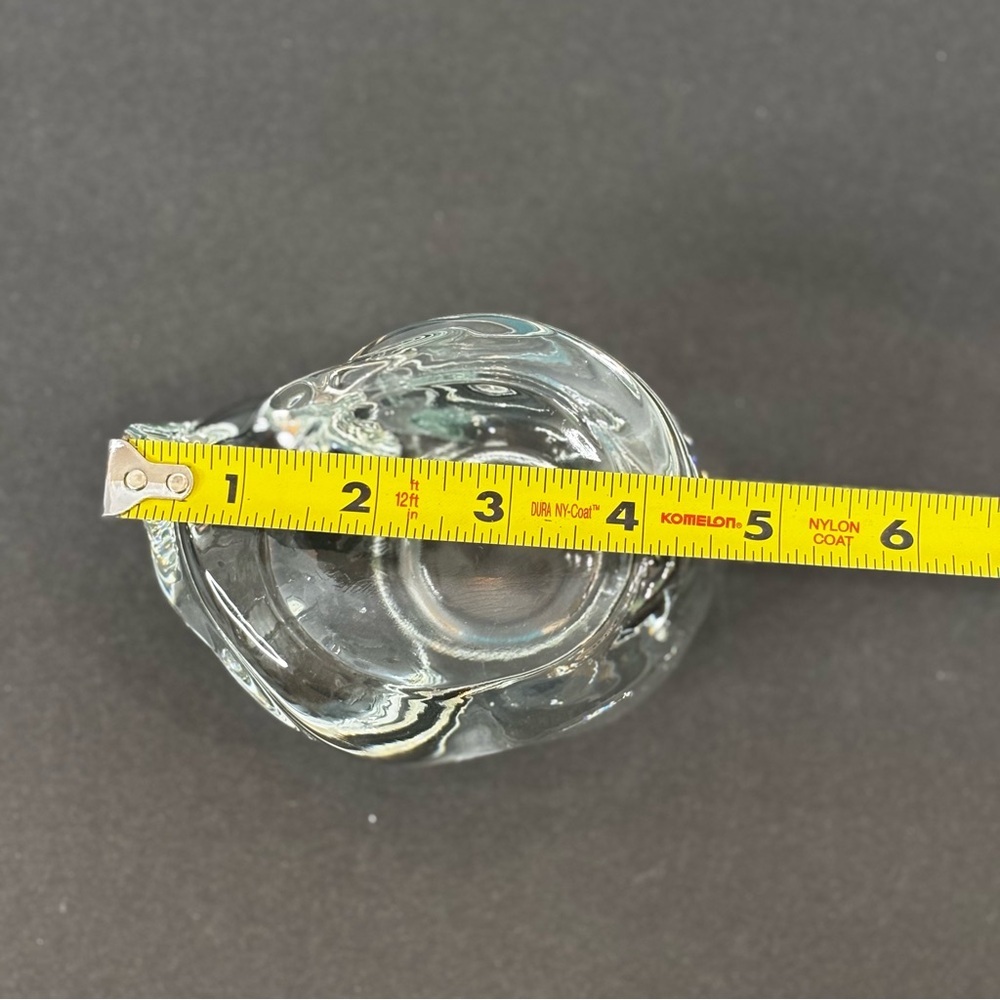 Vintage Indiana Glass Crystal Clear Sleeping Cat Votive Candle Tea Light Holder - Picture 8 of 8
